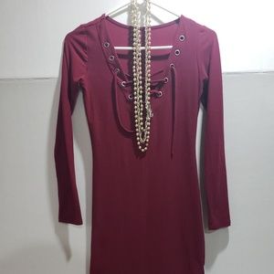 Burgundy dress